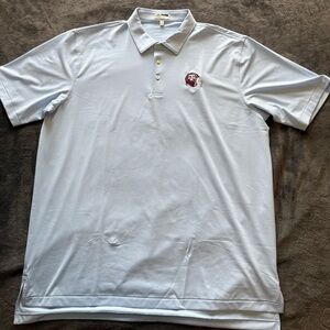 Peter Millar Men’s Striped Polo Shirt with Texas A&M Football Embroidered Logo